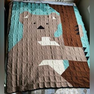 Crochet koala blanket